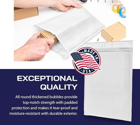 200-Pack Waterproof Poly Bubble Mailers 8.5 x 12 - Thick, Durable, Instant Seal Envelopes with Strong Adhesive - Protective Shipping Mailers for Jewelry, Cosmetics, SD Cards, USB Cables in Saudi Arabia