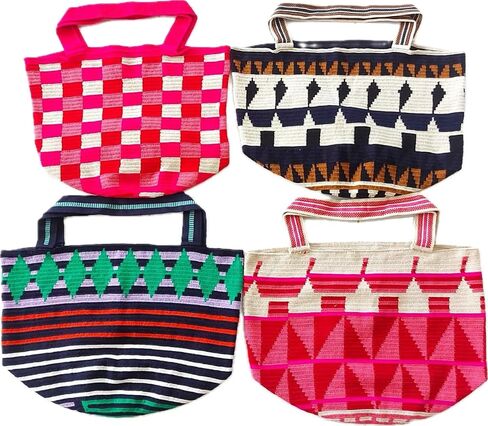 LARGE Handmade Wayuu Crochet Tote Bag, Woven Mochila, Colombian Tribal Bag, Beach Bag (bottom left) in Saudi Arabia