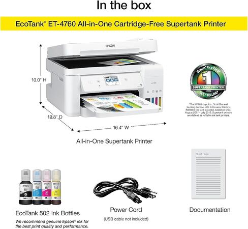 Epson Ecotank ET-4760 اللاسلكي اللاسلكي الكل في واحد من الخرطوشة خالية من الخرطو in Kuwait