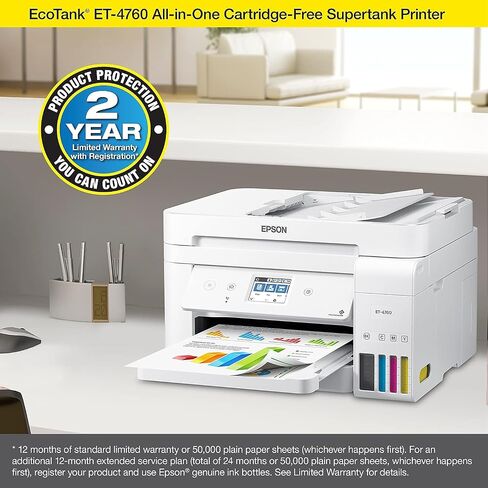 Epson Ecotank ET-4760 اللاسلكي اللاسلكي الكل في واحد من الخرطوشة خالية من الخرطو in Kuwait