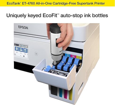 Epson Ecotank ET-4760 اللاسلكي اللاسلكي الكل في واحد من الخرطوشة خالية من الخرطو in Kuwait