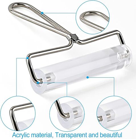 Acrylic Roller, Ideal for Anti Skid Tape Construction Tools, Clay Rolling Pin and Stamping Tools (4-Inch, Clear) in Saudi Arabia