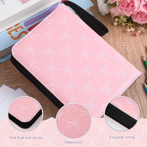 Aliceset Card Binder for Girls Gifts 4 Pocket with 55 Sleeves 440 Cards Collectible Trading Binder Case Cute Album Holder Book for Game Sports Collection Organizer Supply(Pink Bow) in Saudi Arabia