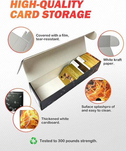 Trading Card Storage Box, Corrugated Cardboard Storage Box with dividers & labels for Football, Baseball, Basketball, Soccer, Hockey, Sports, Game Collection Organizer (1Pack-Football) in Kuwait