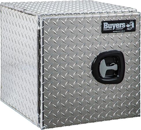 Buyers Products 1705201 Aluminum Underbody Truck Box, 18 x 18 x 18 Inch, Silver Diamond Tread Truck Tool Box W/ Locking Barn Door Closure, Made in the USA, Vehicle Tool Box for Storage & Organization in Saudi Arabia