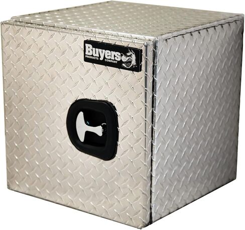 Buyers Products 1705201 Aluminum Underbody Truck Box, 18 x 18 x 18 Inch, Silver Diamond Tread Truck Tool Box W/ Locking Barn Door Closure, Made in the USA, Vehicle Tool Box for Storage & Organization in Saudi Arabia