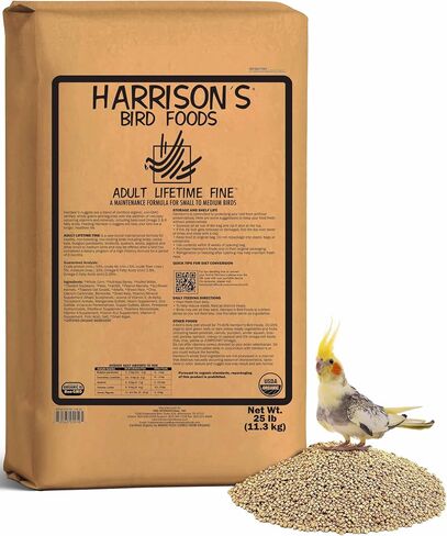 Harrison's Bird Foods Bird Food Adult Lifetime Fine Certified Organic Non-GMO Formula Bird Food 1lb in Kuwait