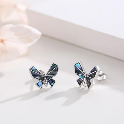 Butterfly Earrings 925 Sterling Silver Butterfly Stud Earrings Abalone Shell Jewelry Earrings Hypoallergenic Earrings Butterfly Jewelry Gifts for Women Girls in Saudi Arabia