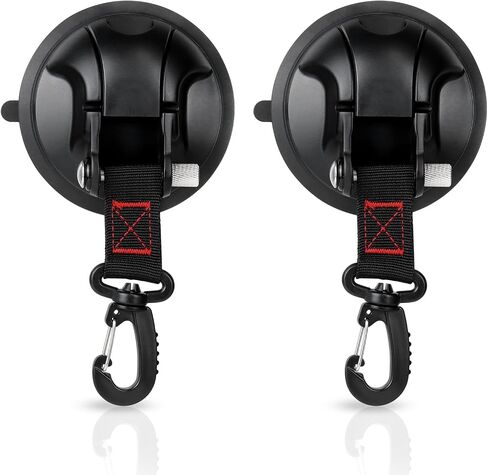 Vashly 2Pcs Upgraded Suction Cup Hooks,Heavy Duty Suction Cups with 360 °rotatable Hooks,Strong Vacuum Suction Cups with Hooks for Shower Wall,Car Awning Boat Camping Window Glass in Saudi Arabia