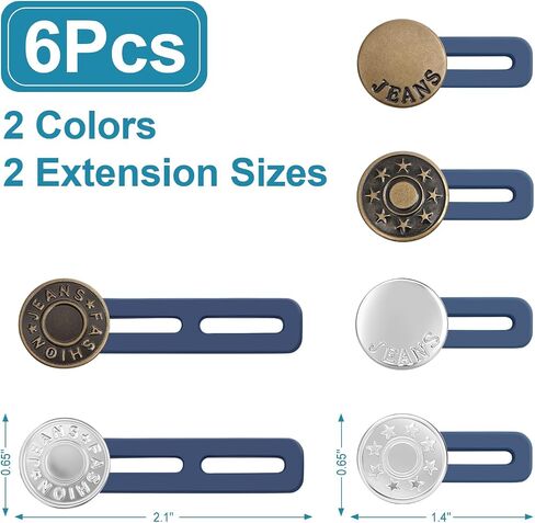 8PCS Button Extenders for Jeans, Pants Waistband Expanders, Instant Waist Extender Buttons for Women and Men, No Sew Jeans Waist Extension 1-1.4 Inches in Saudi Arabia