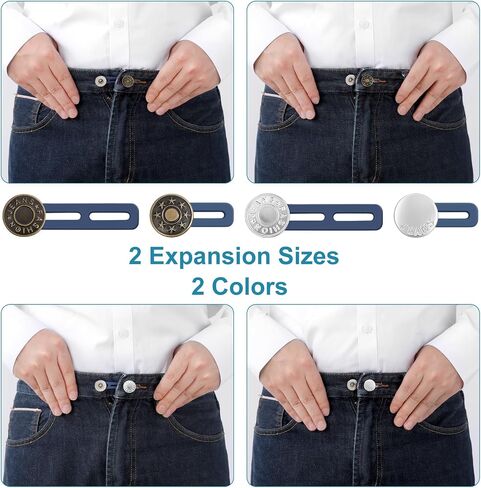 8PCS Button Extenders for Jeans, Pants Waistband Expanders, Instant Waist Extender Buttons for Women and Men, No Sew Jeans Waist Extension 1-1.4 Inches in Saudi Arabia