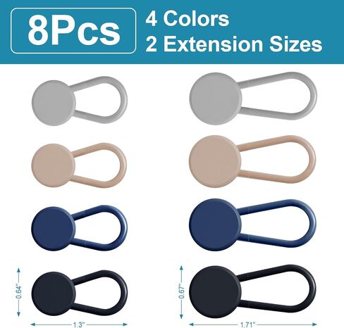 تمديدات زر 8pcs للجينز ، وموسيع حزام السراويل ، وأزرار موسع الخصر الفوري للنساء والرجال ، لا يوجد امتداد لخصر الجينز 1-1.4 بوصة in Saudi Arabia