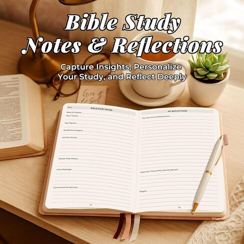 Bible Study Journal for Women – Guided Christian Notebook with Bible Reading Tracker, Prayer Prompts, Church Notes & Bible Study Supplies, Bible Journaling Kit, Beautiful Faith Gift for Her in Kuwait