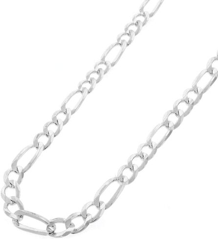 Verona Jewelers 925 Sterling Silver 5.5MM Mens Figaro Link Chain Necklace - Silver Figaro Link Necklace for Men, Sterling Silver Mens Necklace 20-30 (30) in Kuwait