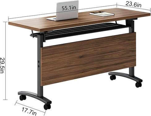 Conference Table,Modern Portable Folding Conference Room Table,Flip Top Rolling Mobile Training Table with Silent Locking Wheels for Seminar Meeting Table Business Tables (6 Pack, 55.x23.6x29.5inch) in Kuwait