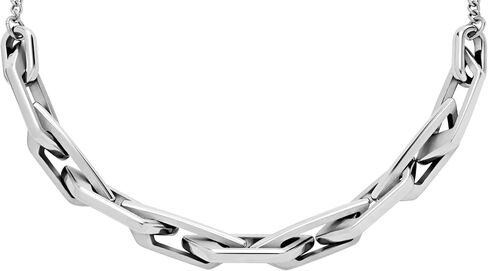 Diesel Men's Silver and Black Two-Tone Stainless Steel Chain Necklace (Model: DX1499931) in Saudi Arabia