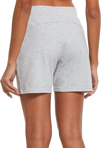 BALEAF Women's Cotton Yoga Shorts Sweat Athletic Lounge Beach Shorts Jersey Pull On with Drawstring Pockets Summer Navy Blue Size XL in Saudi Arabia