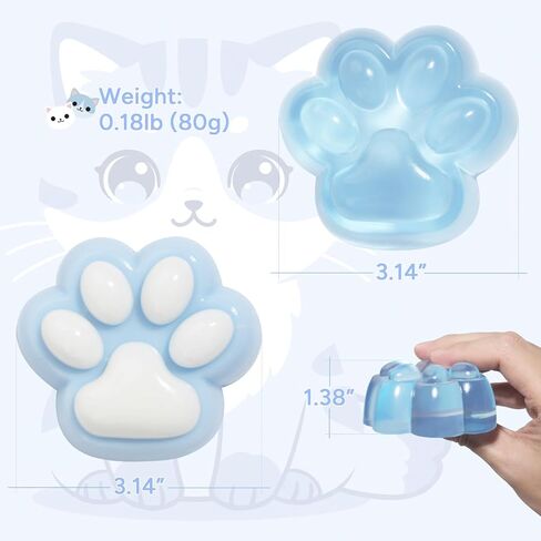 2 حزمة Taba Squishy Cat Paw Toys Sensory Toys البالغين ، لعبة الضغط على الإجهاد القلق ، لعبة Kawaii squishy لينة للمكتب ، المدرسة (الأزرق) in Kuwait