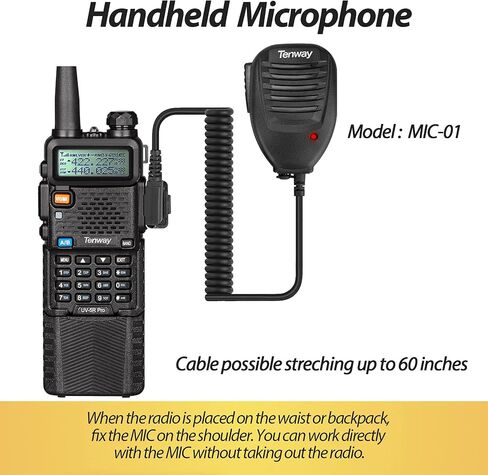 راديو هام UV-5R Pro 8 وات ثنائي النطاق ثنائي الاتجاه مع راديو هام ومكبر صوت محمول وميكروفون وهوائي 6 حزم وكابل برمجة USB واحد in Saudi Arabia