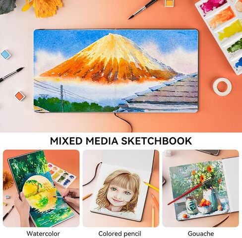 مجلة ألوان مائية مربعة Lightwish ، 100 ٪ Cotton Cold Press Praintbook Paperbook 7.48 "× 7.48" ، 20 ورقة (140 رطل/300 جرام) ، خالية من الأحماض للألوان المائية ، الغواش ، الأكريليكات in Saudi Arabia