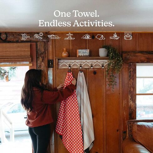 منشفة نوماديكس الأصلية - مثالية للشاطئ وحمام السباحة والسفر والتخييم واليوجا - مصنوعة من مواد معاد تدويرها - فائقة الامتصاص - مقاومة للرمل - شلالات متعددة - 72.5 × 30 in Kuwait