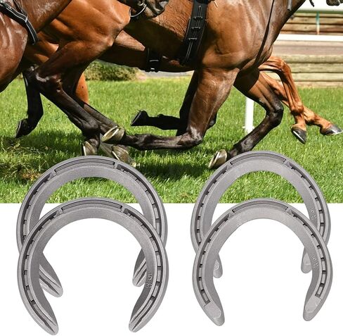 Cyrank 4 Pieces Horseshoes, Aluminium Alloy Horseshoe Kit Horse Riding Tool Equipment Accessories for Indoor Outdoor Shoes Sets (Type 5(8.3 X 8.3 X 3.5in)) in Saudi Arabia