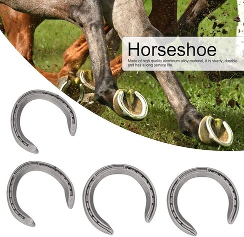 Cyrank 4 Pieces Horseshoes, Aluminium Alloy Horseshoe Kit Horse Riding Tool Equipment Accessories for Indoor Outdoor Shoes Sets (Type 5(8.3 X 8.3 X 3.5in)) in Saudi Arabia