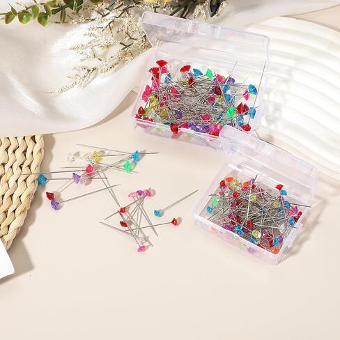 uxcell 100pcs دبابيس باقة ، دبابيس زهرة 2 بوصة دبابيس زهرة مستقيمة لباقة الزفاف خياطة زخرفة DIY ، الأحمر ، الأحمر in Saudi Arabia