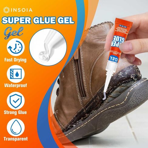 Super Glue Gel Clear Non-Drip, 12 X 3g All Purpose Strong Adhesive Ca Glue Quick Dry Instant Glue for Plastic, Metal, Ceramic, Shoe, Wood, Leather, Model, Aquarium, Rhinestone, Jewelry and DIY Crafts in Saudi Arabia