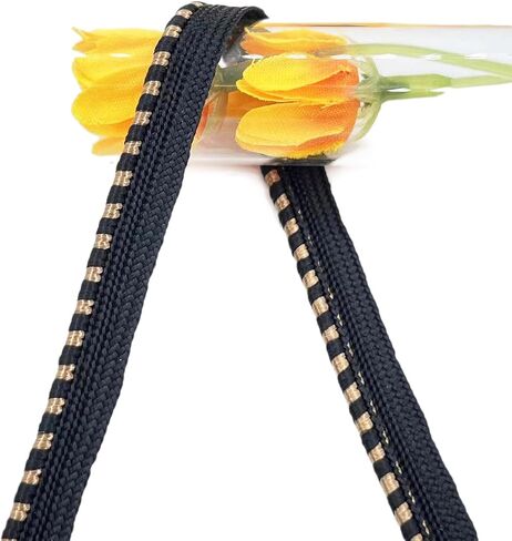 Yalulu 20 Yards Piping Bias Tape, Upholstery Piping Trim Piping Cord Trim, Piping Trim for Sewing, Home Decor Upholstery (Black-BN) in Saudi Arabia