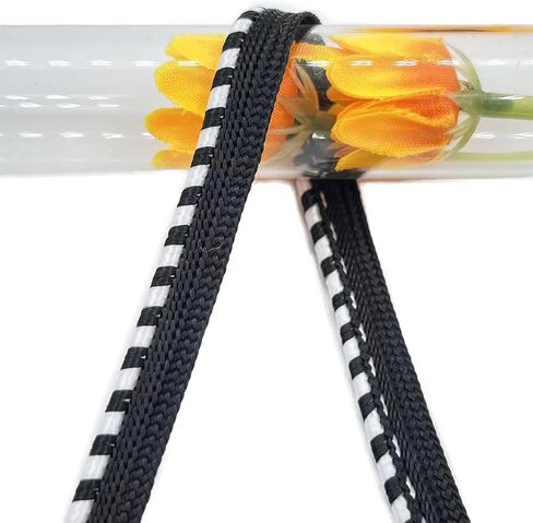 Yalulu 20 Yards Piping Bias Tape, Upholstery Piping Trim Piping Cord Trim, Piping Trim for Sewing, Home Decor Upholstery (Black-BN) in Saudi Arabia