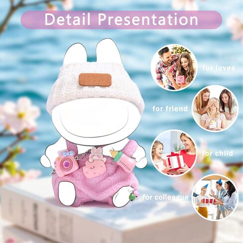 17cm Doll Clothes Set (no Doll) - Premium Fashion Dresses with Accessories, 3 Piece Set(Hat+Jumpsuit+Small Camera), Cute Clothes for Dress up Unique Style, Stylish Clothes for Doll (Purple) in Saudi Arabia