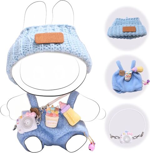 17cm Doll Clothes Set (no Doll) - Premium Fashion Dresses with Accessories, 3 Piece Set(Hat+Jumpsuit+Small Camera), Cute Clothes for Dress up Unique Style, Stylish Clothes for Doll (Purple) in Saudi Arabia