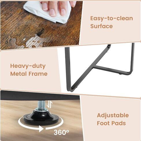 Tangkula 95" Conference Table, Large Oval Meeting Table for 10-12, 2 Cable Management Grommets, Sturdy Metal Legs, Industrial Business Training Seminar Table for Office Conference Room (Rustic Brown) in Saudi Arabia