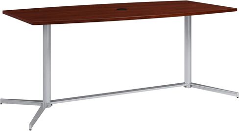 Bush Business Furniture BBF Office Conference Table with Metal Base, Boardroom Meeting Space for 6 Users, 72W x 32D, Hansen Cherry in Saudi Arabia