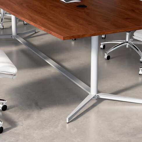 Bush Business Furniture BBF Office Conference Table with Metal Base, Boardroom Meeting Space for 6 Users, 72W x 32D, Hansen Cherry in Saudi Arabia