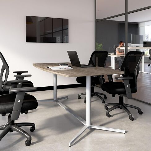 Bush Business Furniture BBF Office Conference Table with Metal Base, Boardroom Meeting Space for 6 Users, 72W x 32D, Hansen Cherry in Saudi Arabia