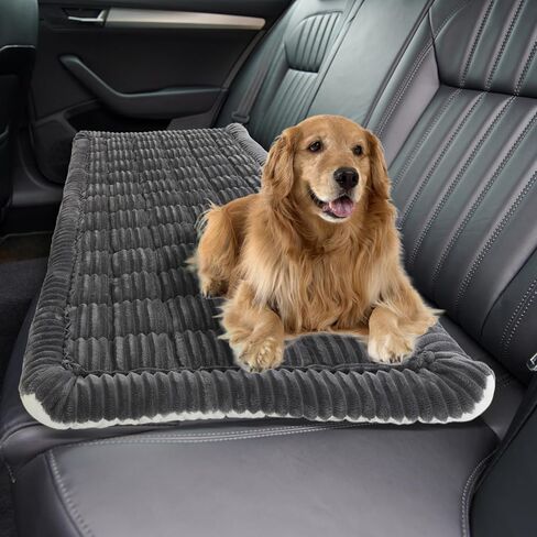 Non-Slip Dog Bed Mat for Car, Backseat Pet Bed Mat, Fuzzy Dog Seat Cover for Car Back Seat Soft and Comfortable, Backseat Extender Pet Blanket for SUV & Truck (23.6 x 51.2 Inch, Grey) in Saudi Arabia