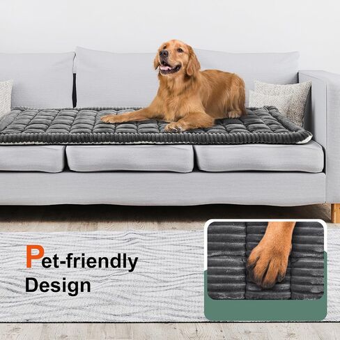 Non-Slip Dog Bed Mat for Car, Backseat Pet Bed Mat, Fuzzy Dog Seat Cover for Car Back Seat Soft and Comfortable, Backseat Extender Pet Blanket for SUV & Truck (23.6 x 51.2 Inch, Grey) in Saudi Arabia