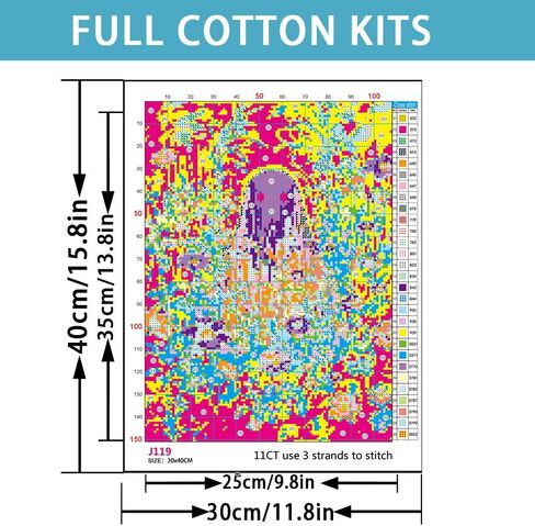 Ghost Stamped Cross Stitch Kits for Beginner, Halloween Needlepoint Counted Cross Stitch Embroidery Kits for Adults, 11CT Daisy Flowers Dimensions Counted Cross-Stitch Patterns Arts Craft Kits in Saudi Arabia