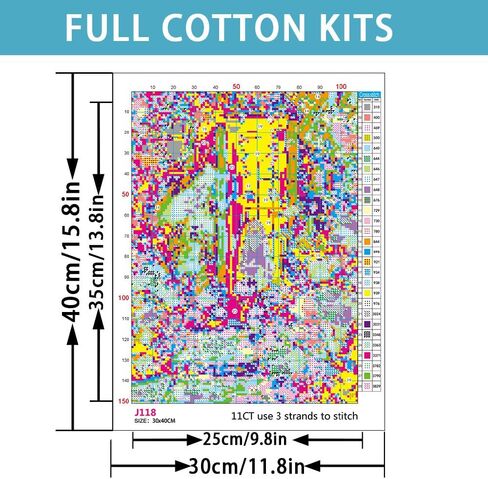 Ghost Stamped Cross Stitch Kits for Beginner, Halloween Needlepoint Counted Cross Stitch Embroidery Kits for Adults, 11CT Daisy Flowers Dimensions Counted Cross-Stitch Patterns Arts Craft Kits in Kuwait