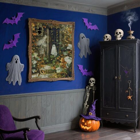 Ghost Stamped Cross Stitch Kits for Beginner, Halloween Needlepoint Counted Cross Stitch Embroidery Kits for Adults, 11CT Daisy Flowers Dimensions Counted Cross-Stitch Patterns Arts Craft Kits in Kuwait