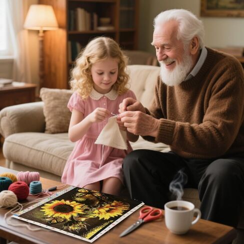 Ghost Stamped Cross Stitch Kits for Beginner, Halloween Needlepoint Counted Cross Stitch Embroidery Kits for Adults, 11CT Daisy Flowers Dimensions Counted Cross-Stitch Patterns Arts Craft Kits in Kuwait