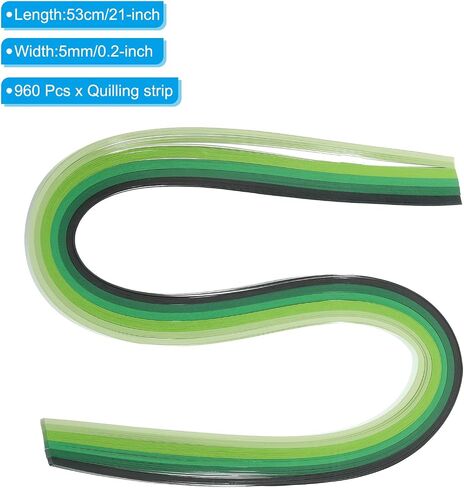 Patikil 960pcs Rainbow Quilling Strips Paper 3/16 "(5mm) 21" (53 سم) in Kuwait