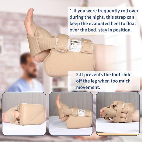 Ehucon 3D Heel Protector for Pressure Sores,Ankle Pillow for Elderly or Bedridden Patients, Heel Cushion for Bed Sores,Foot Elevation Pillow to Relief Heel Pain from Ulcers and Sores in Saudi Arabia