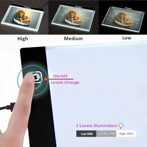 A3 LED Light Pad for Diamond Art ، USB مدعوم من 3 مستويات سطوع مع مقاطع وفن الماس أطقم DIY ، والملحقات للتتبع ، الرسم ، الرسم ، الرسوم المتحركة in Saudi Arabia