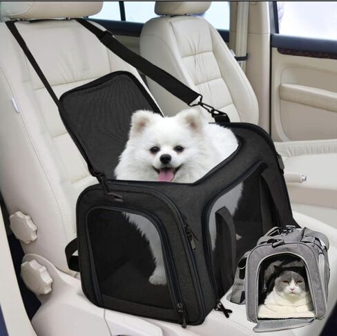 Pet Carrier with Two Entrances – Top & Side Opening Soft-Sided Travel Carrier for Cats & Small Dogs up to 25 lbs – Airline Approved, Mesh Ventilation, Removable Pad & Shoulder Strap in Saudi Arabia