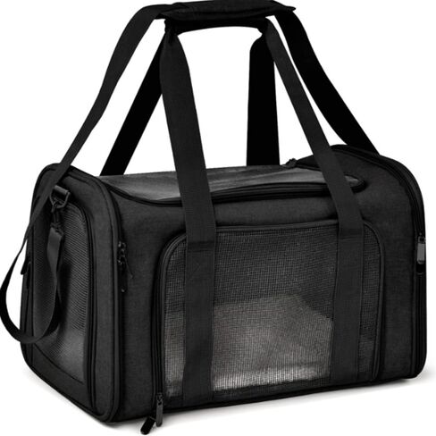 Pet Carrier with Two Entrances – Top & Side Opening Soft-Sided Travel Carrier for Cats & Small Dogs up to 25 lbs – Airline Approved, Mesh Ventilation, Removable Pad & Shoulder Strap in Saudi Arabia