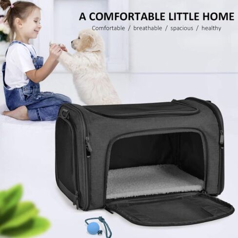Pet Carrier with Two Entrances – Top & Side Opening Soft-Sided Travel Carrier for Cats & Small Dogs up to 25 lbs – Airline Approved, Mesh Ventilation, Removable Pad & Shoulder Strap in Saudi Arabia
