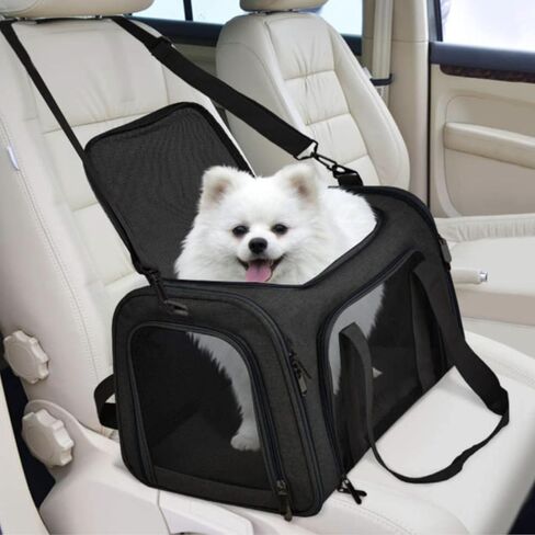 Pet Carrier with Two Entrances – Top & Side Opening Soft-Sided Travel Carrier for Cats & Small Dogs up to 25 lbs – Airline Approved, Mesh Ventilation, Removable Pad & Shoulder Strap in Saudi Arabia